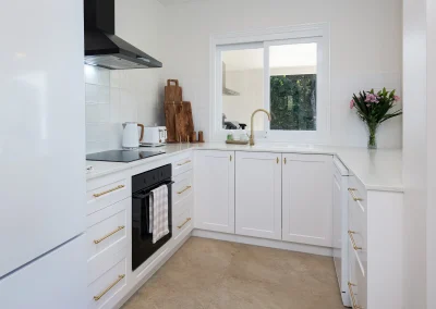 bright white kitchen in Maleny Country House