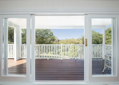 Doors to the back deck at the Cottage