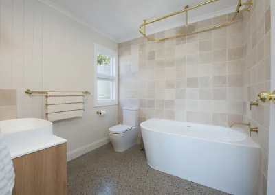 bathroom with shower and bath in North Maleny Country Cottage