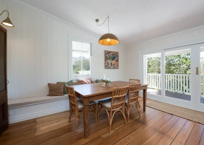 10 seater wooden dining table in Maleny Country House
